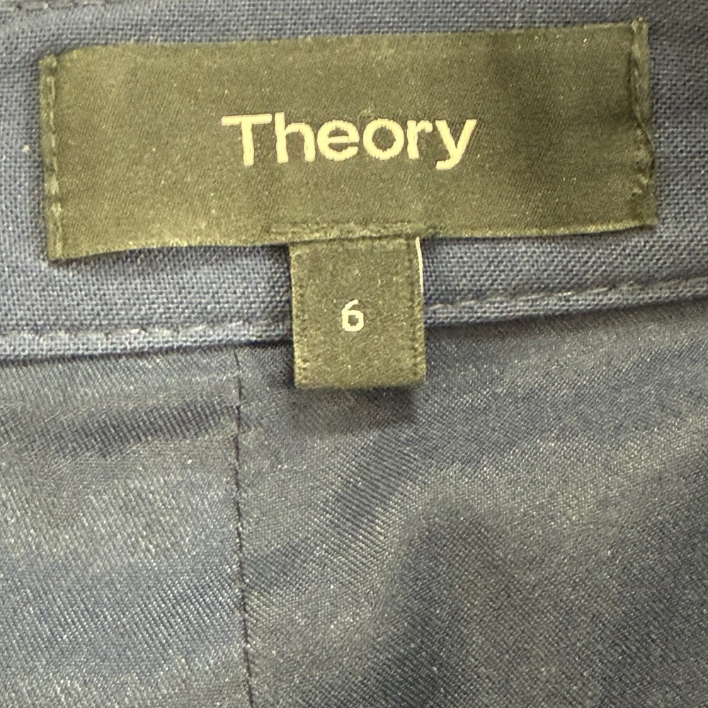 Theory‎ Pencil Skirt Womens 6 Navy Wool Stretch Career Office Classic Hemdall - Picture 7 of 12
